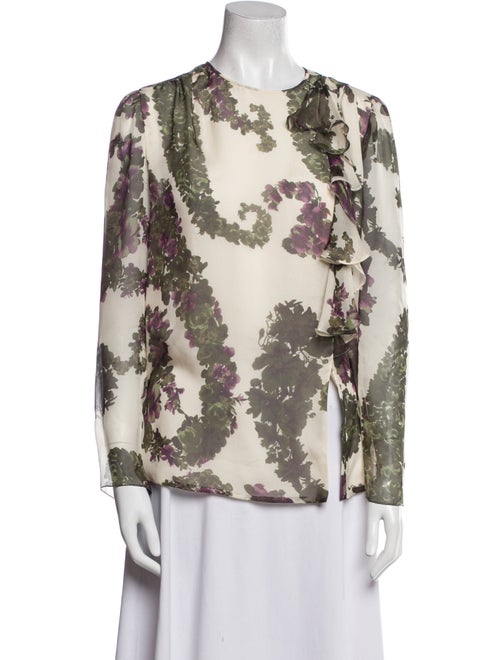 Giambattista Valli Silk Floral Print Blouse