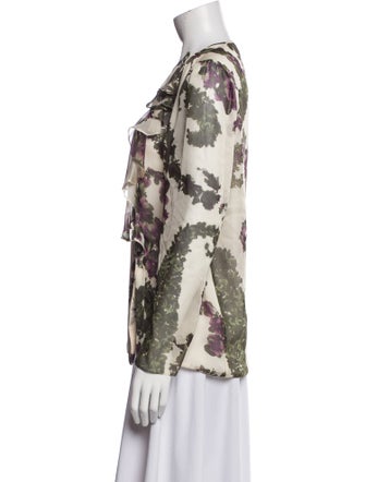 Giambattista Valli Silk Floral Print Blouse
