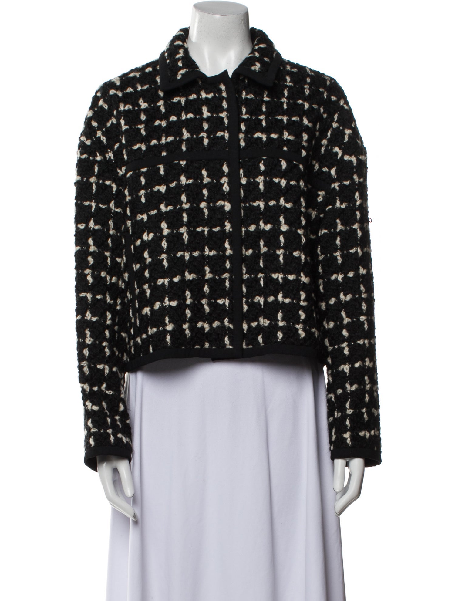 Giambattista Valli Virgin Wool Plaid Print Evening Jacket