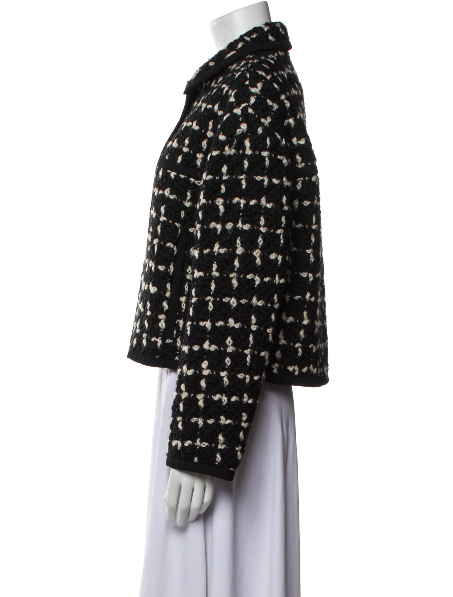 Giambattista Valli Virgin Wool Plaid Print Evening Jacket