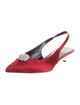 Giambattista Valli Satin Crystal Embellishments Slingback Flats