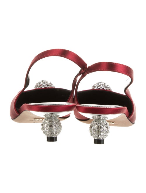 Giambattista Valli Satin Crystal Embellishments Slingback Flats