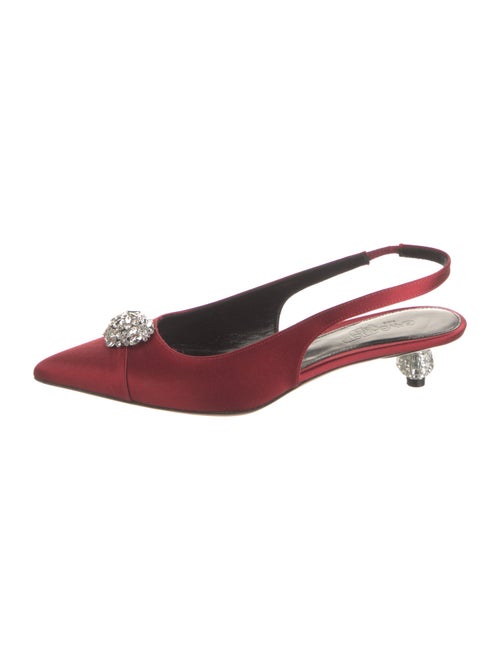 Giambattista Valli Satin Crystal Embellishments Slingback Pumps