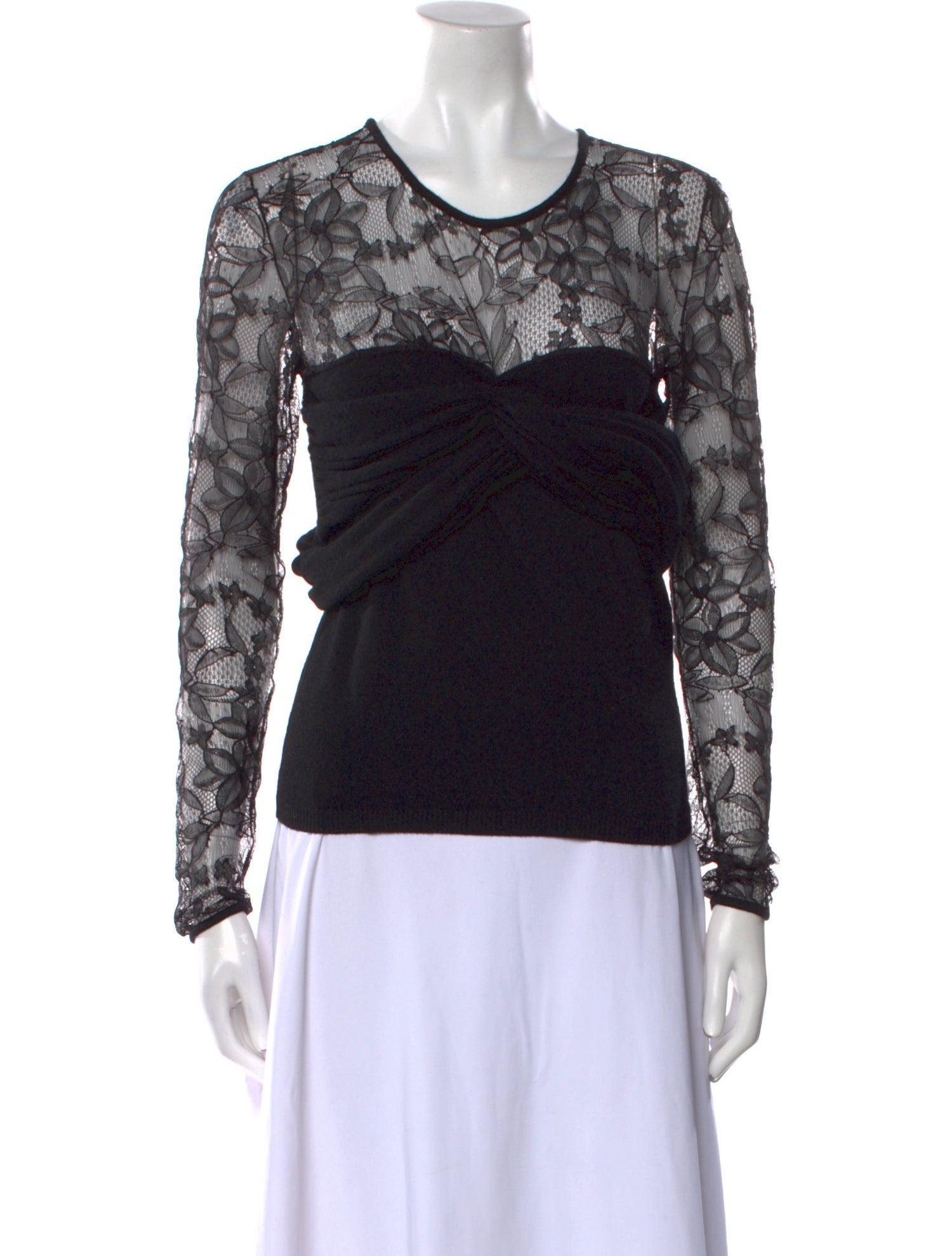 Giambattista Valli Virgin Wool Lace Pattern Sweater