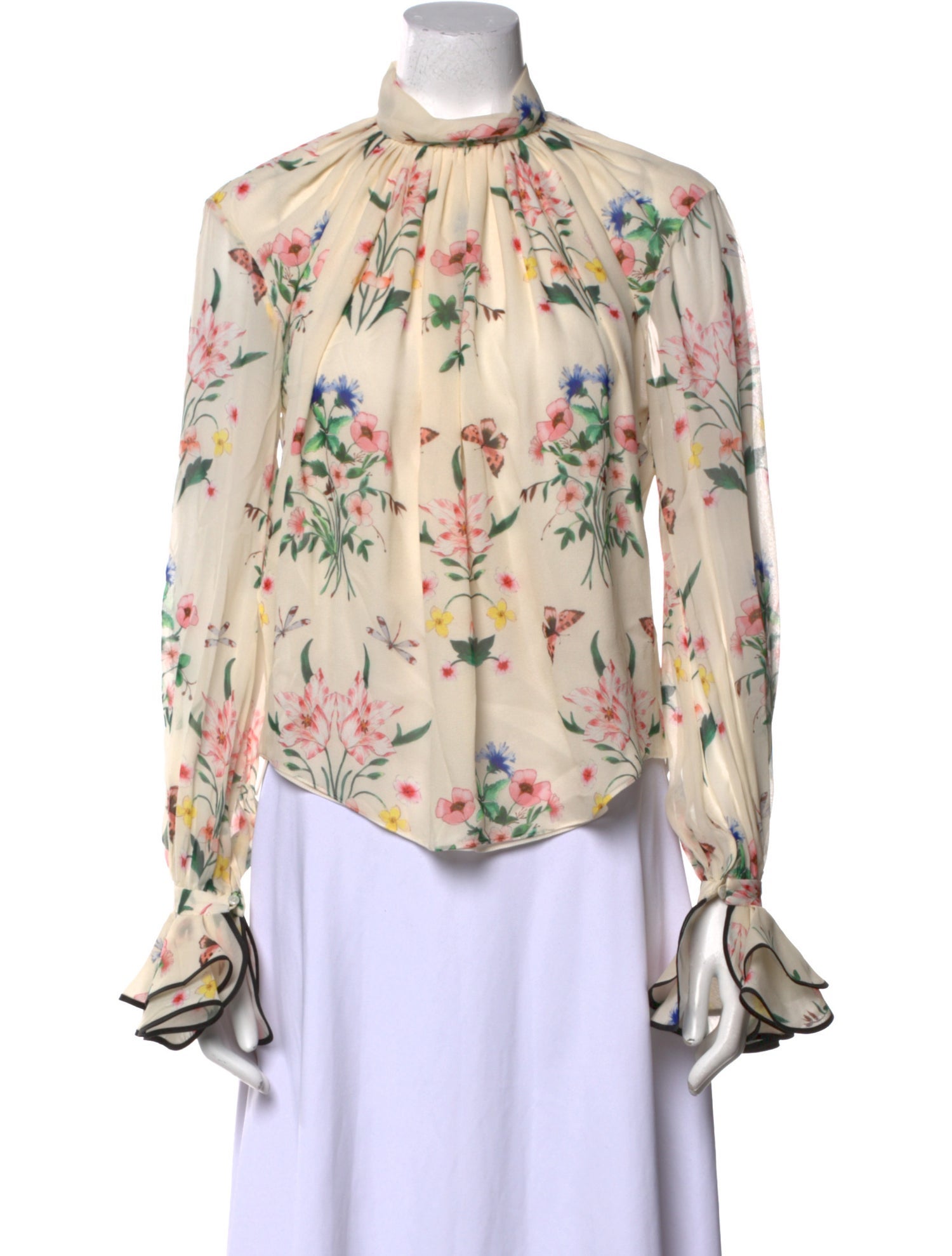 Giambattista Valli Silk Floral Print Blouse