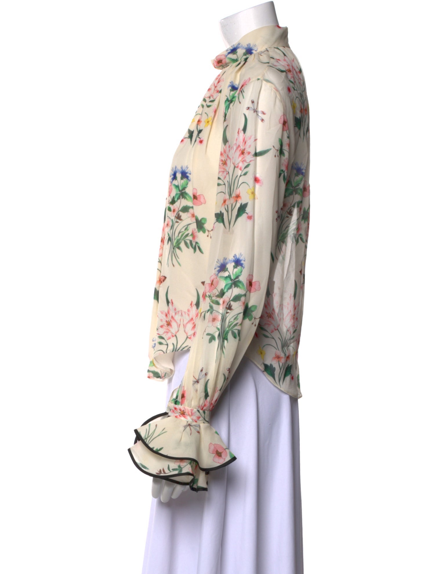 Giambattista Valli Silk Floral Print Blouse