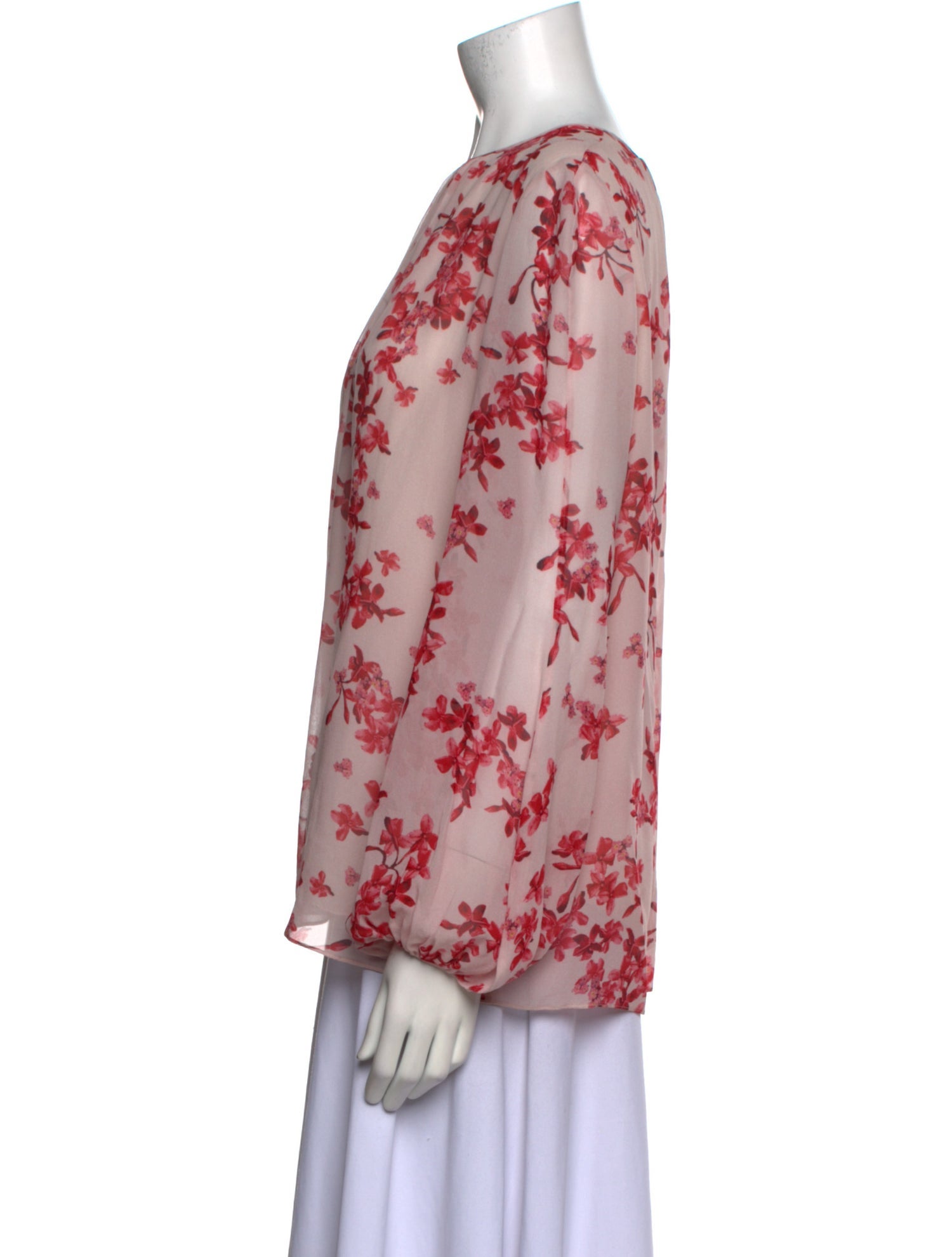 Giambattista Valli Silk Floral Print Blouse