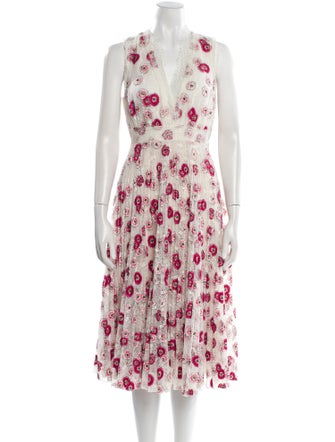 Giambattista Valli Floral Print Midi Length Dress