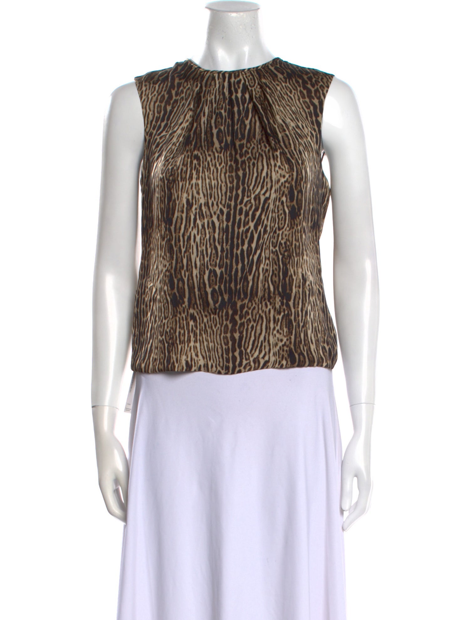 Giambattista Valli Silk Animal Print Top