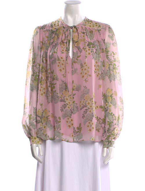 Giambattista Valli Silk Floral Print Blouse