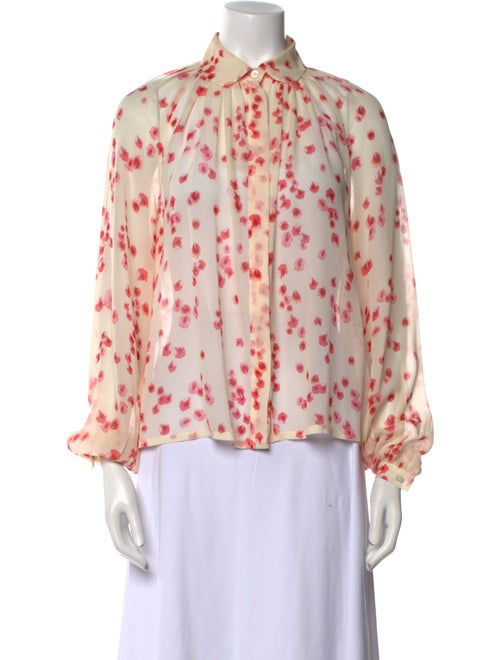 Giambattista Valli Silk Printed Button-Up Top