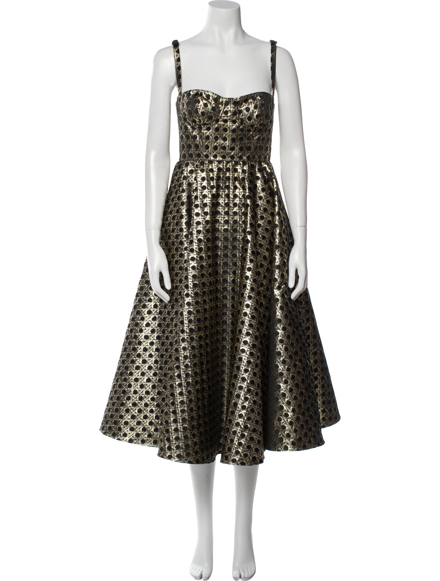 Giambattista Valli Square Neckline Midi Length Dress