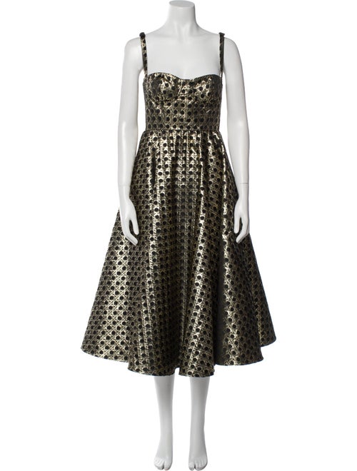 Giambattista Valli Square Neckline Midi Length Dress