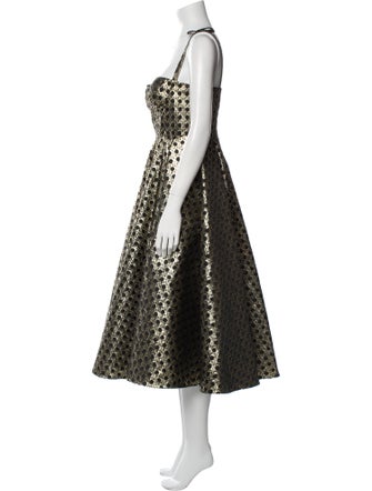 Giambattista Valli Square Neckline Midi Length Dress