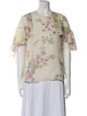Giambattista Valli Floral Print Crew Neck Blouse