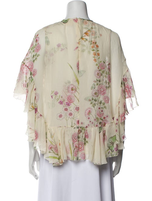 Giambattista Valli Floral Print Crew Neck Blouse