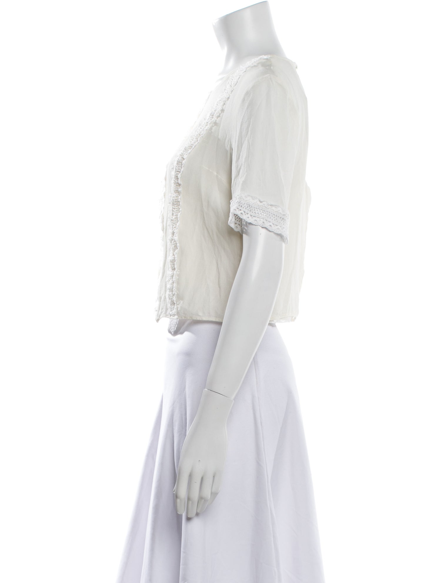 Giambattista Valli Silk Crew Neck Crop Top