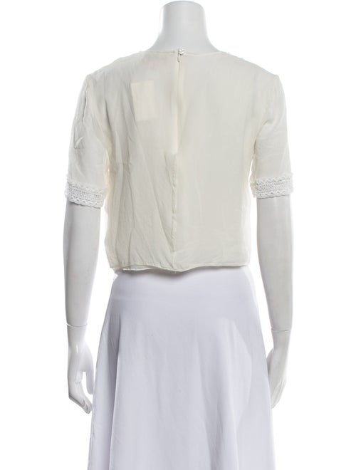 Giambattista Valli Silk Crew Neck Crop Top