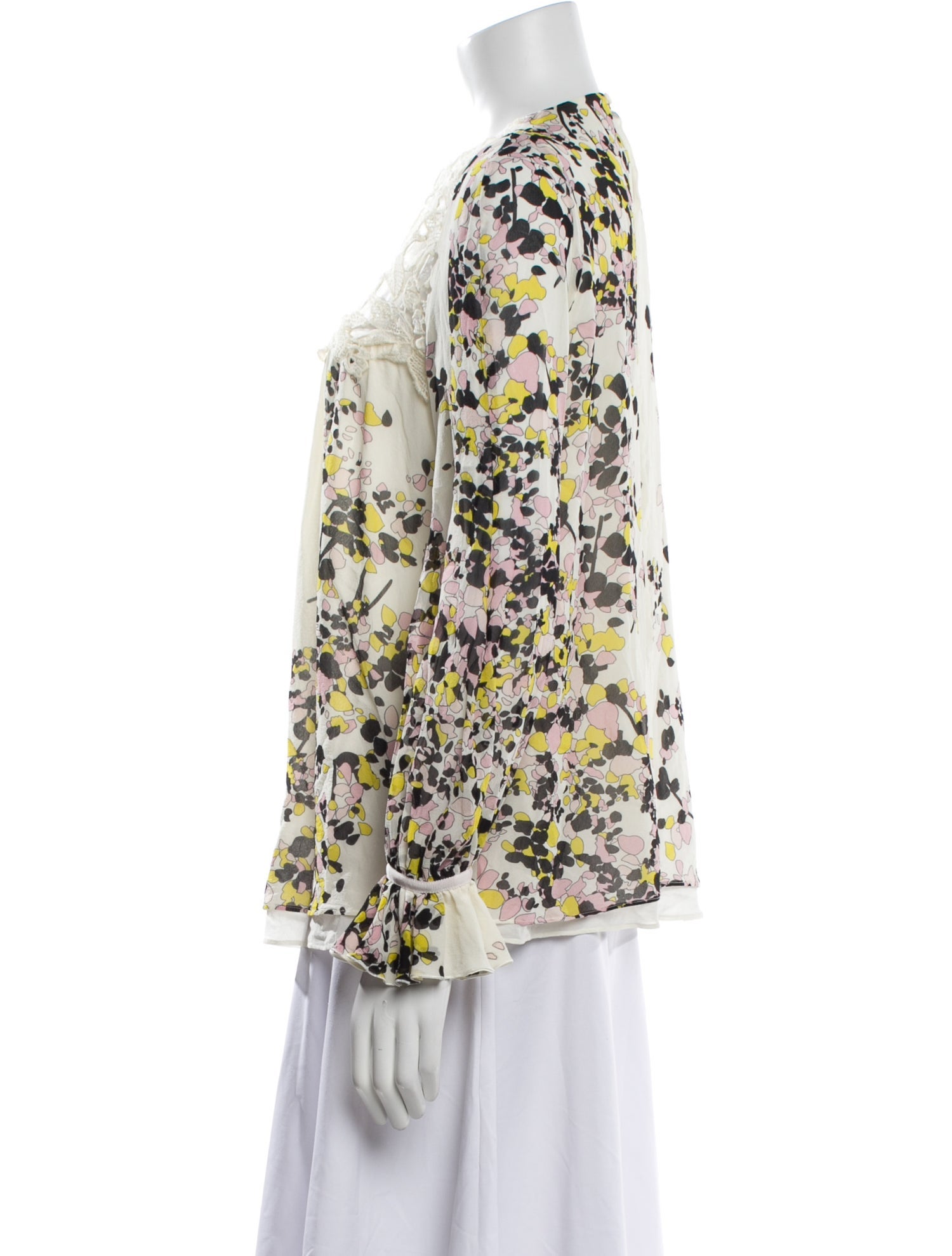 Giambattista Valli Silk Floral Print Blouse