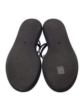 Giambattista Valli Satin Crystal Embellishments T-Strap Sandals