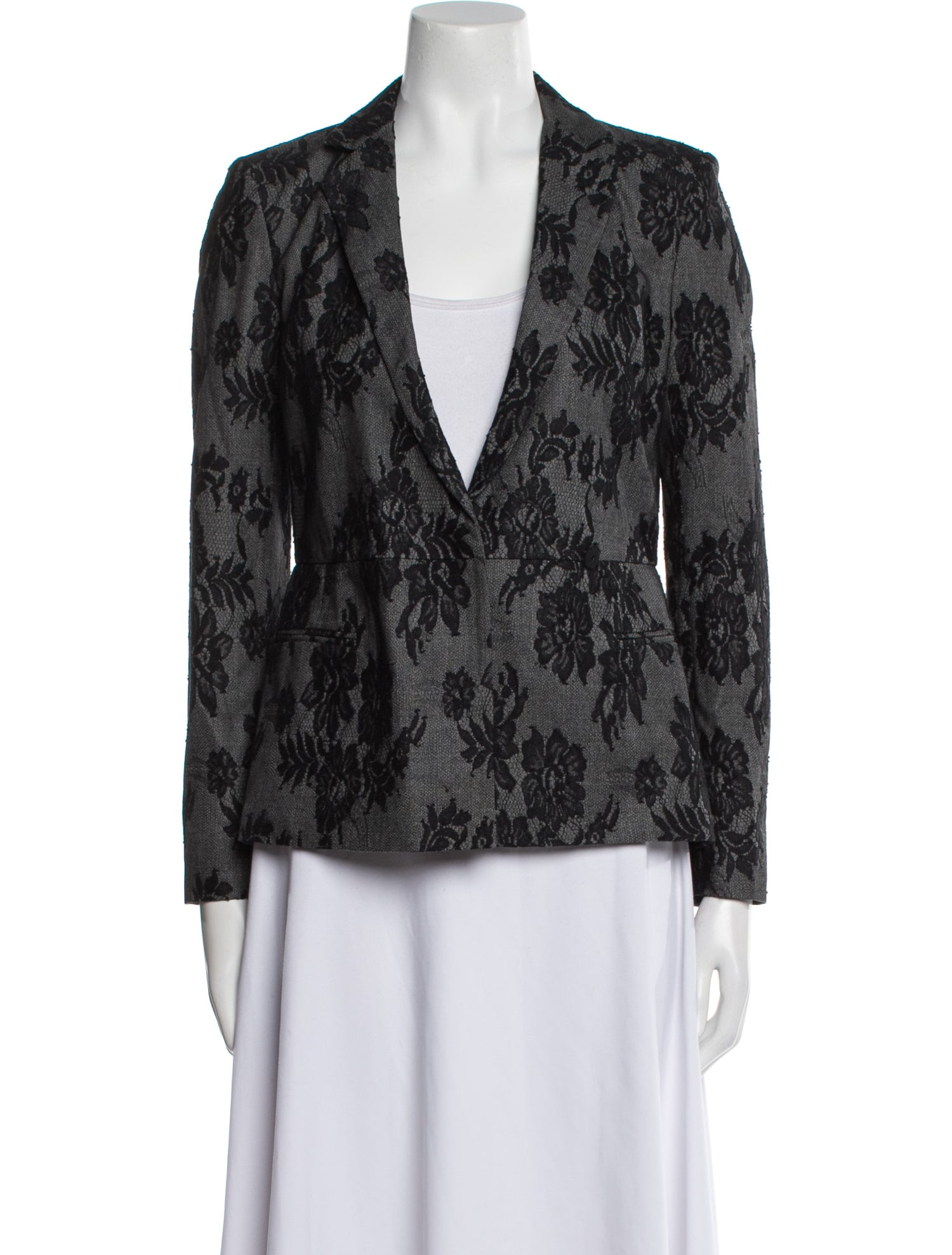 Giambattista Valli Virgin Wool Floral Print Blazer