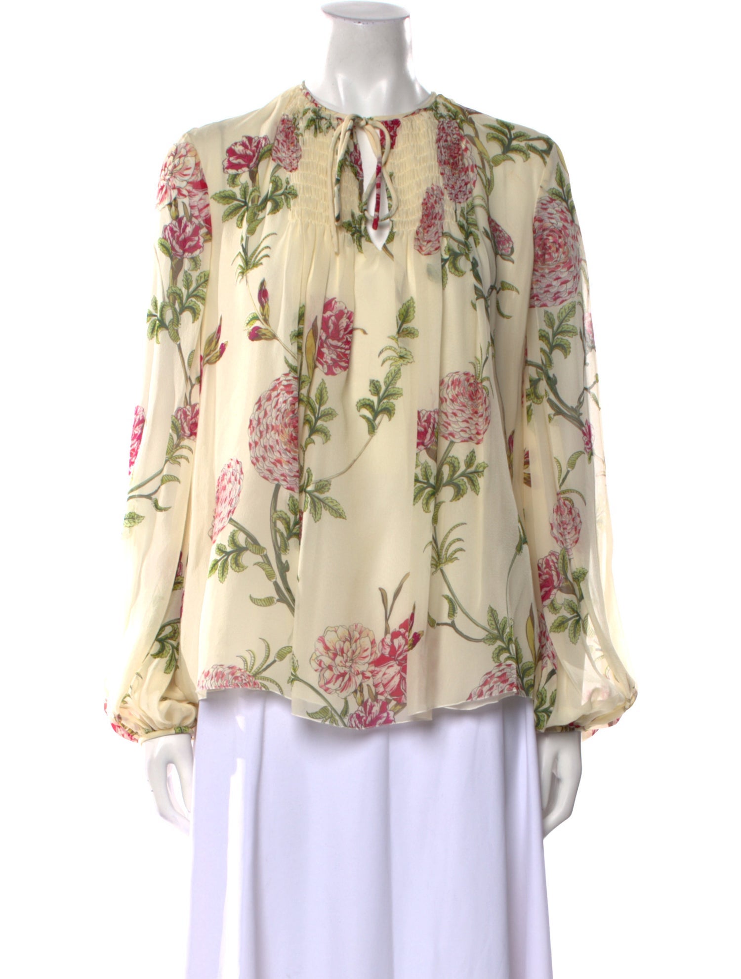 Giambattista Valli Silk Floral Print Blouse