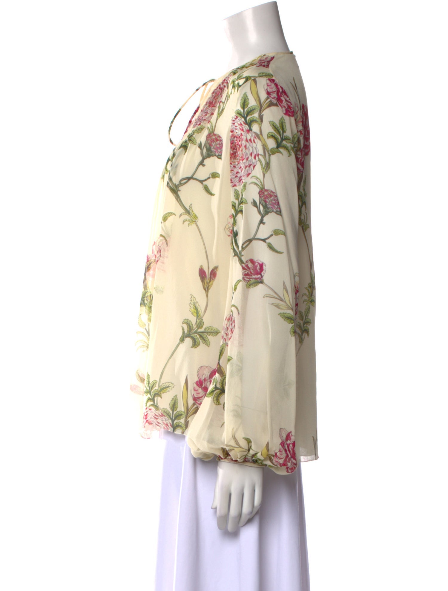 Giambattista Valli Silk Floral Print Blouse