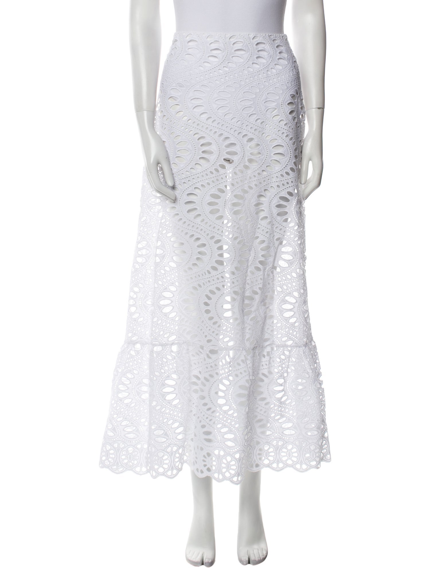 Giambattista Valli Lace Pattern Midi Length Skirt