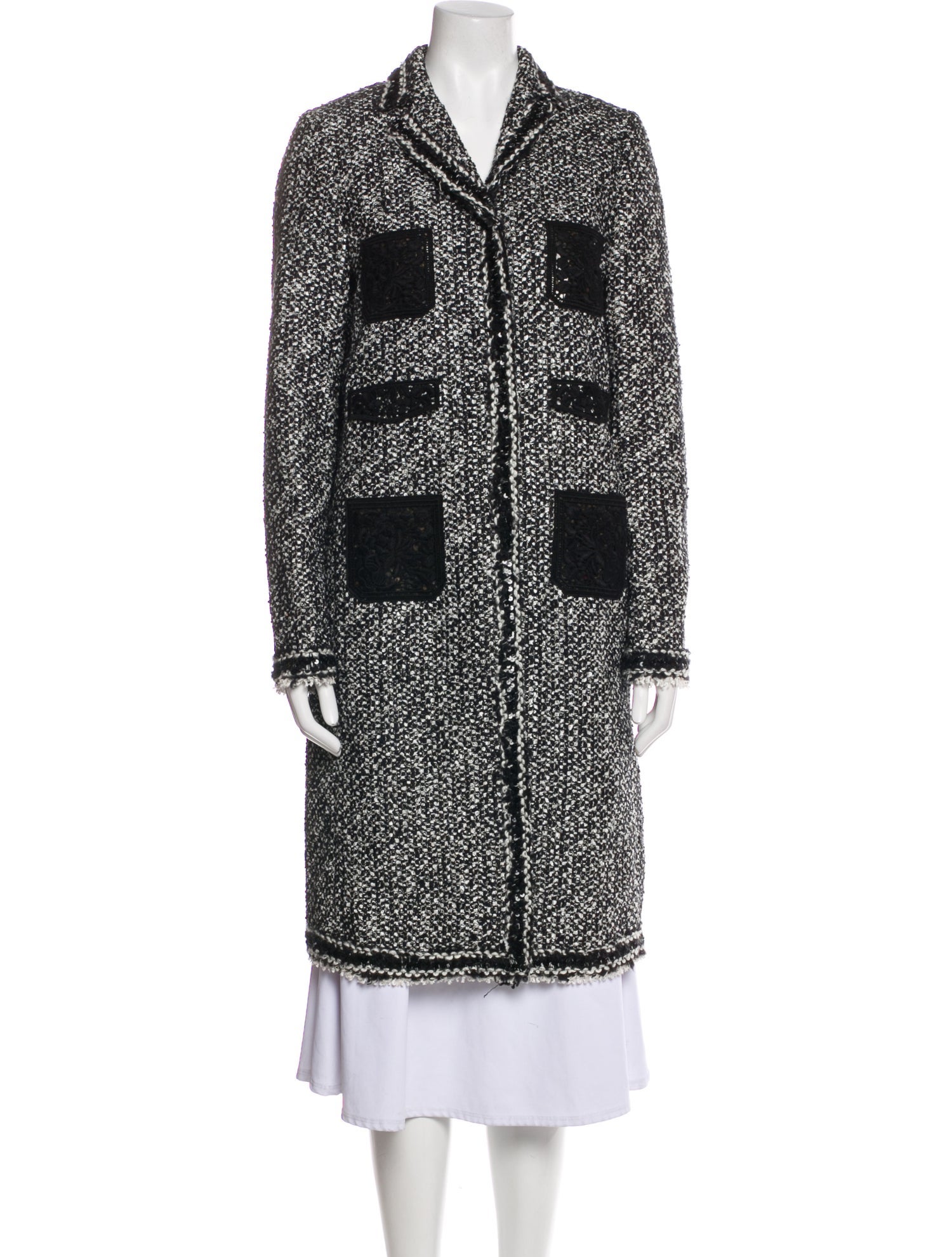 Giambattista Valli Tweed Pattern Trench Coat