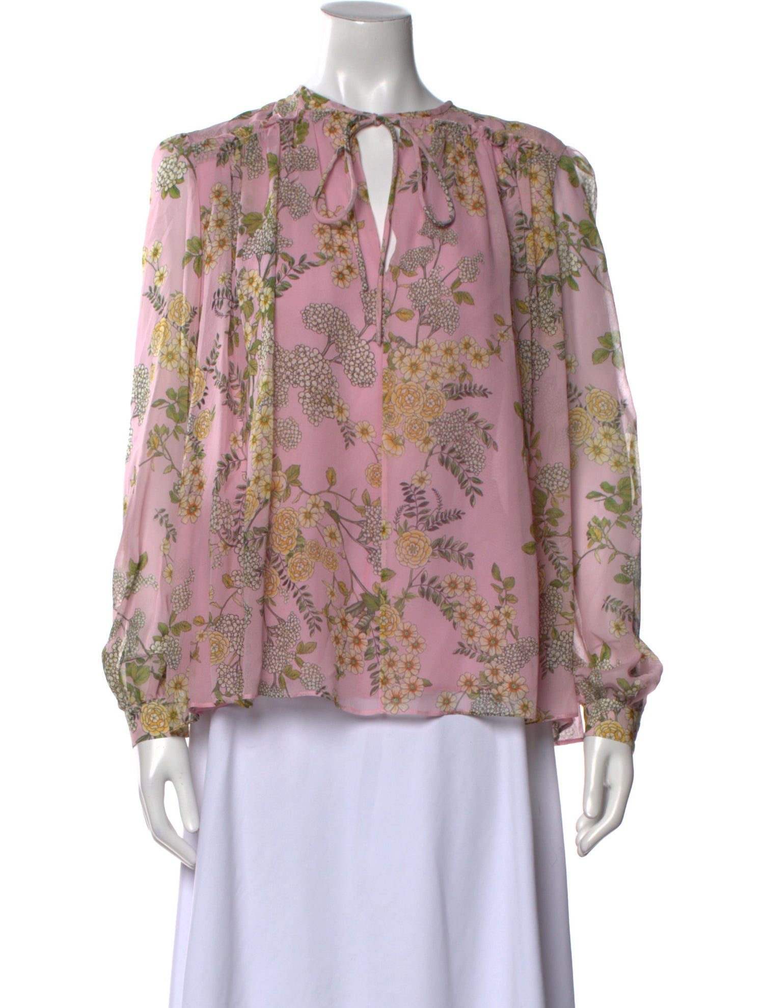 Giambattista Valli Silk Floral Print Blouse