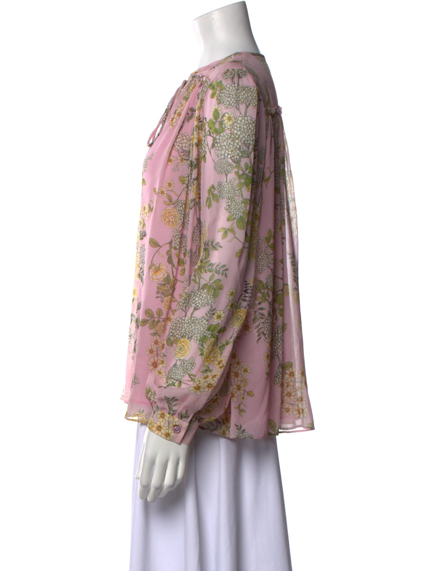 Giambattista Valli Silk Floral Print Blouse