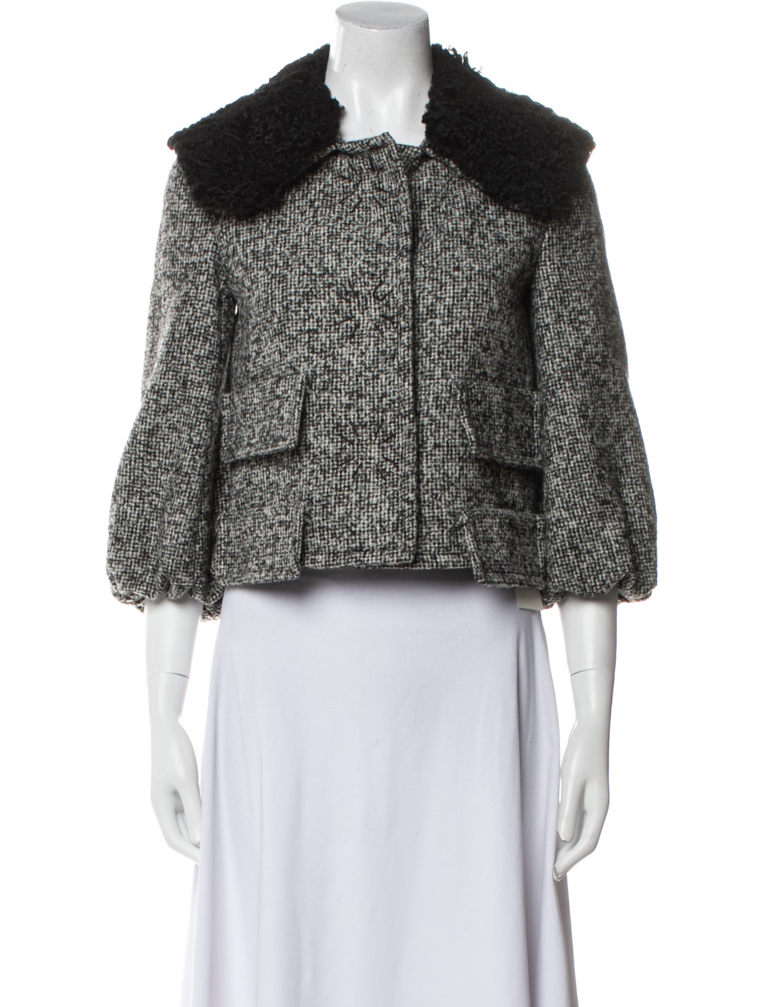 Giambattista Valli Alpaca Tweed Pattern Evening Jacket