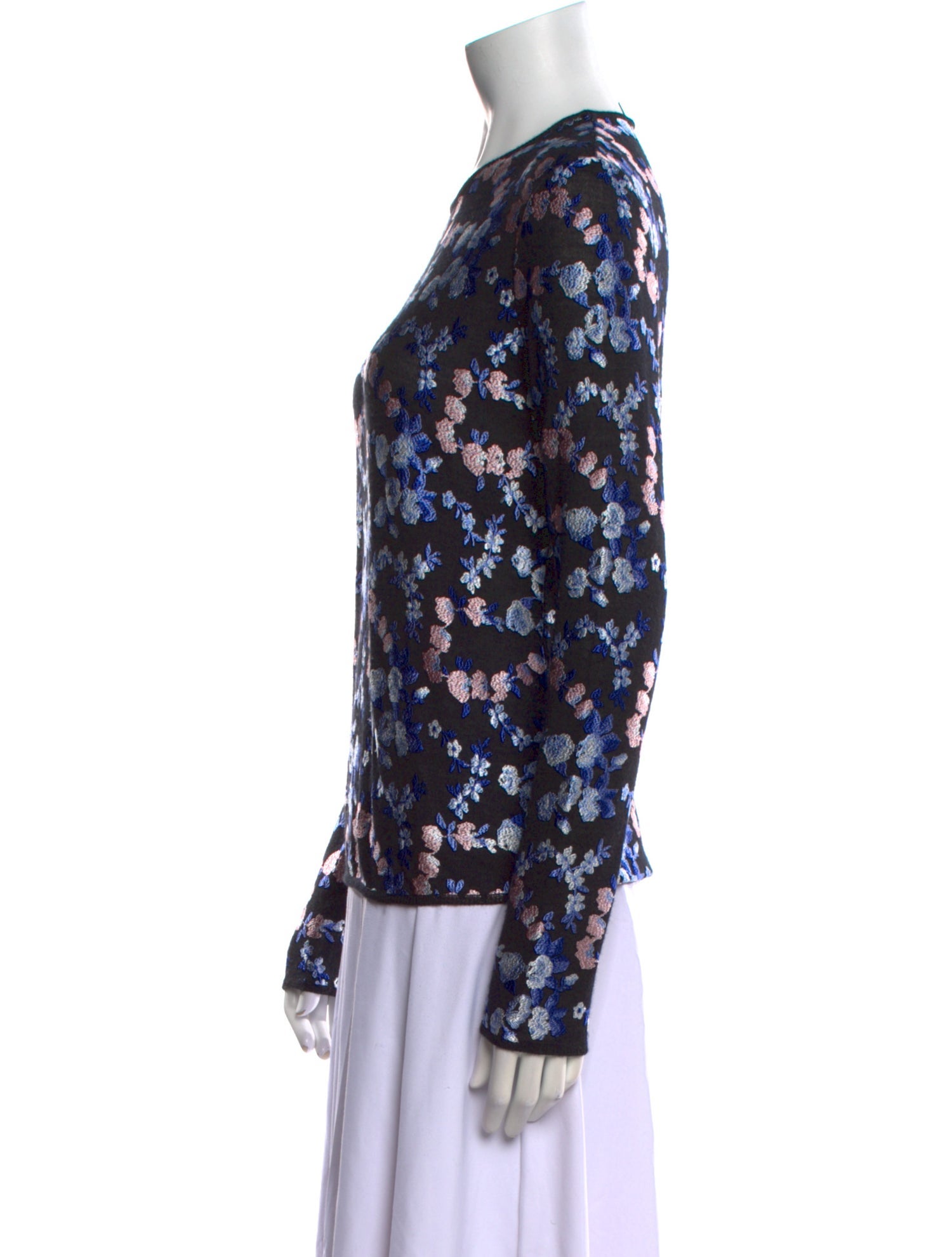 Giambattista Valli Cashmere Floral Print Sweater