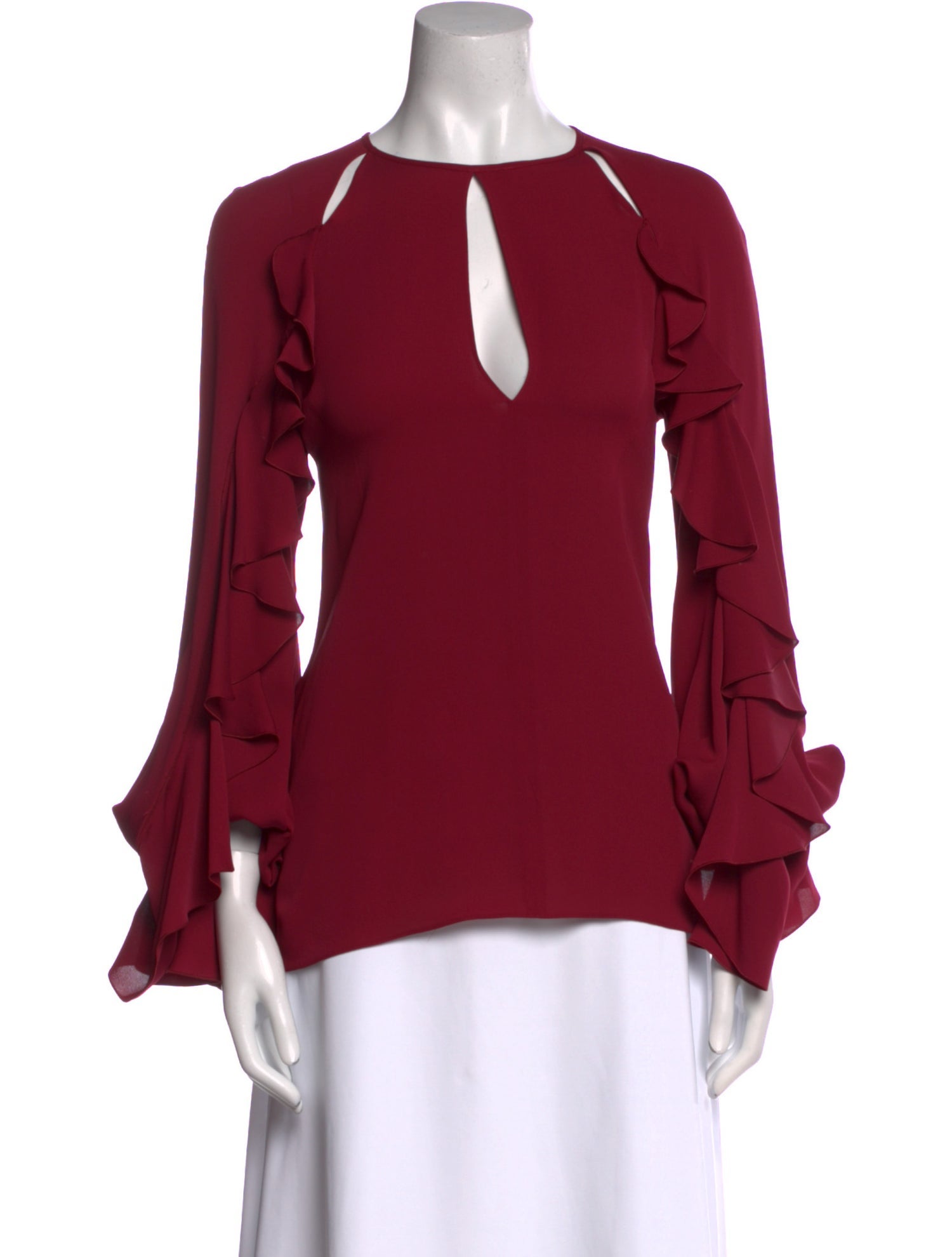 Giambattista Valli Silk V-Neck Blouse