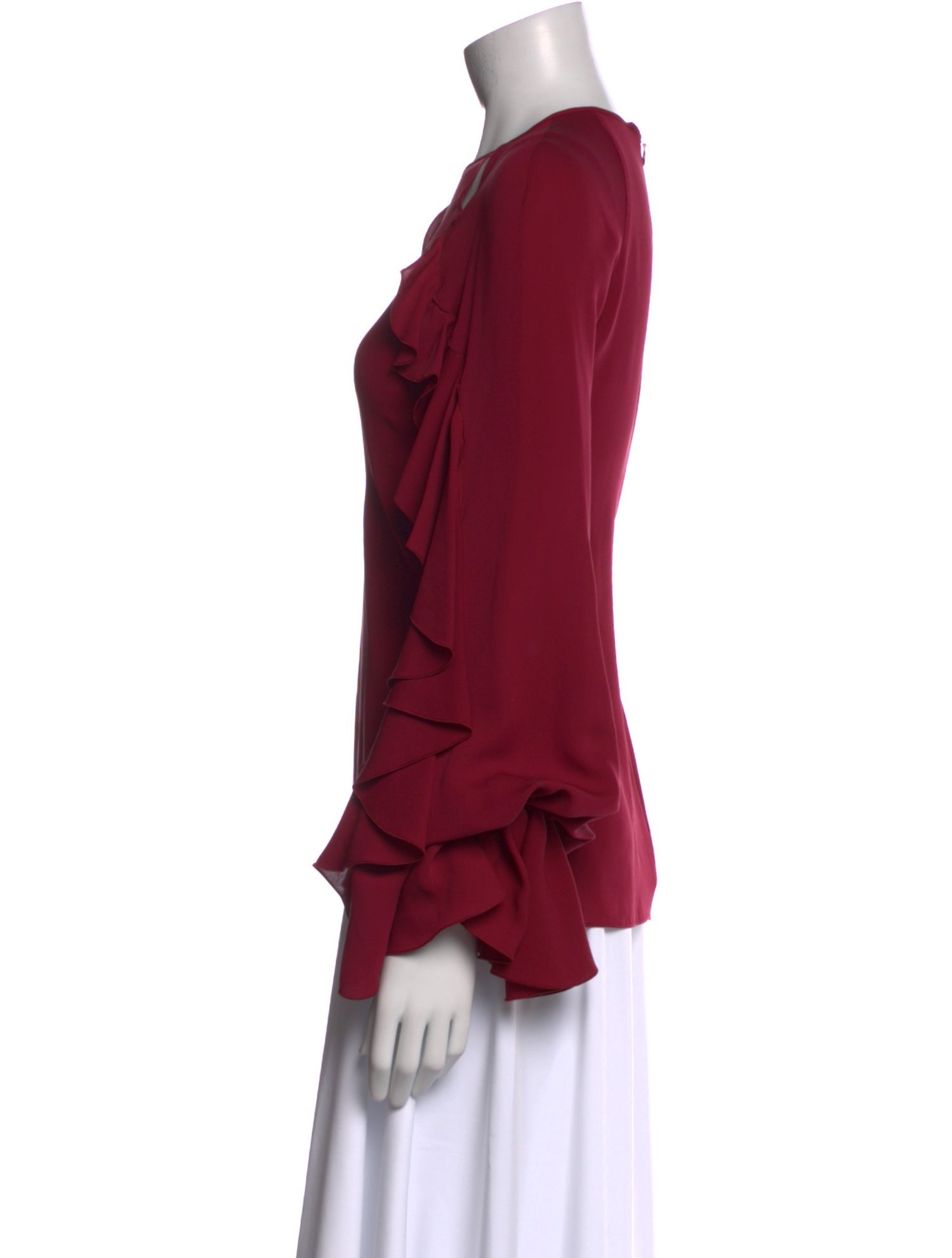 Giambattista Valli Silk V-Neck Blouse