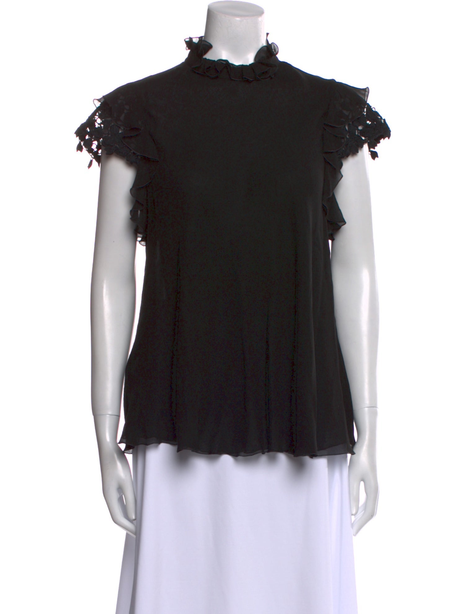 Giambattista Valli Silk Mock Neck Blouse