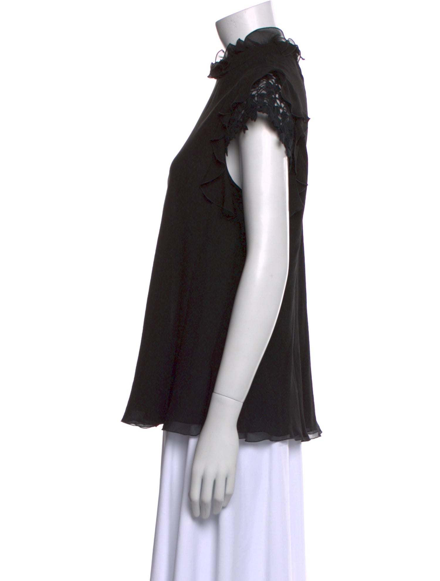 Giambattista Valli Silk Mock Neck Blouse