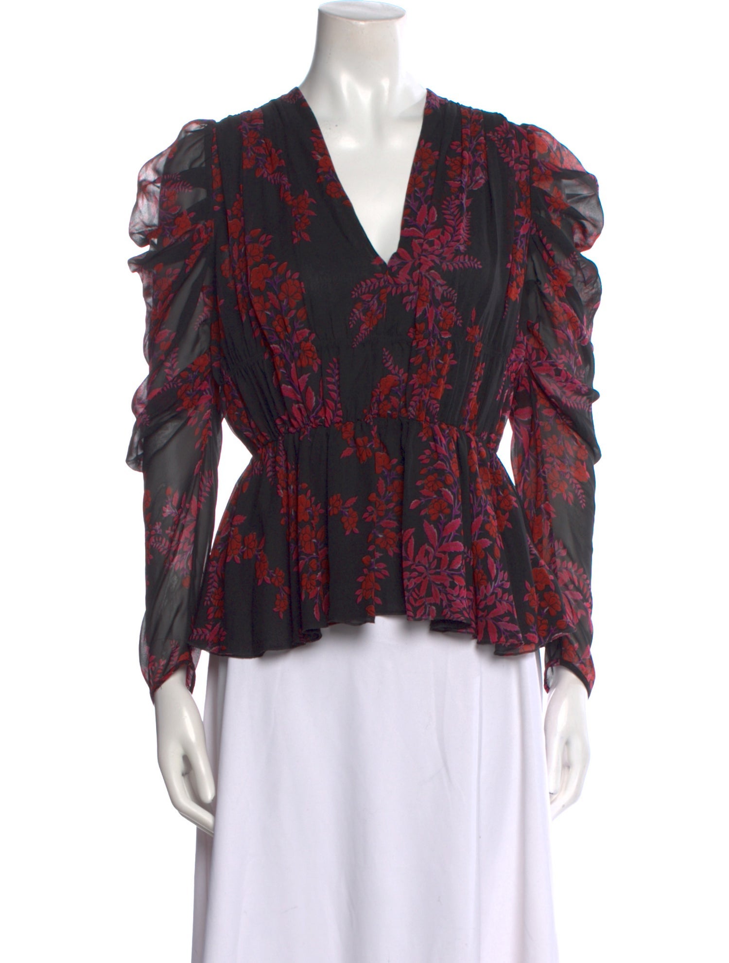 Giambattista Valli Silk Floral Print Blouse