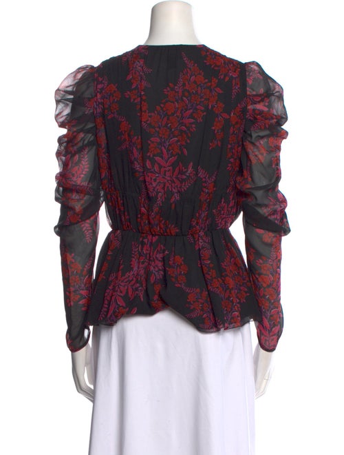 Giambattista Valli Silk Floral Print Blouse