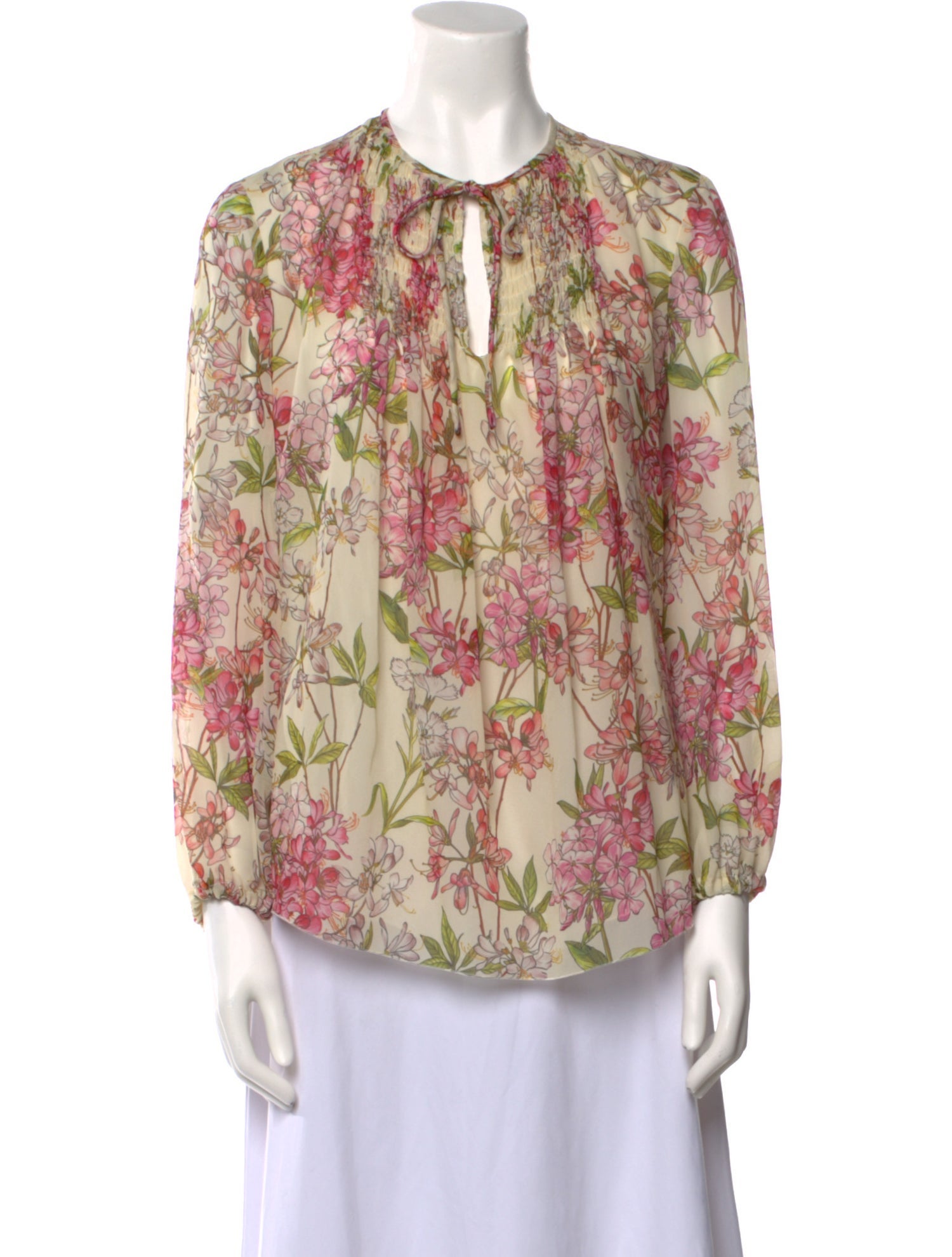 Giambattista Valli Floral Print Crew Neck Blouse