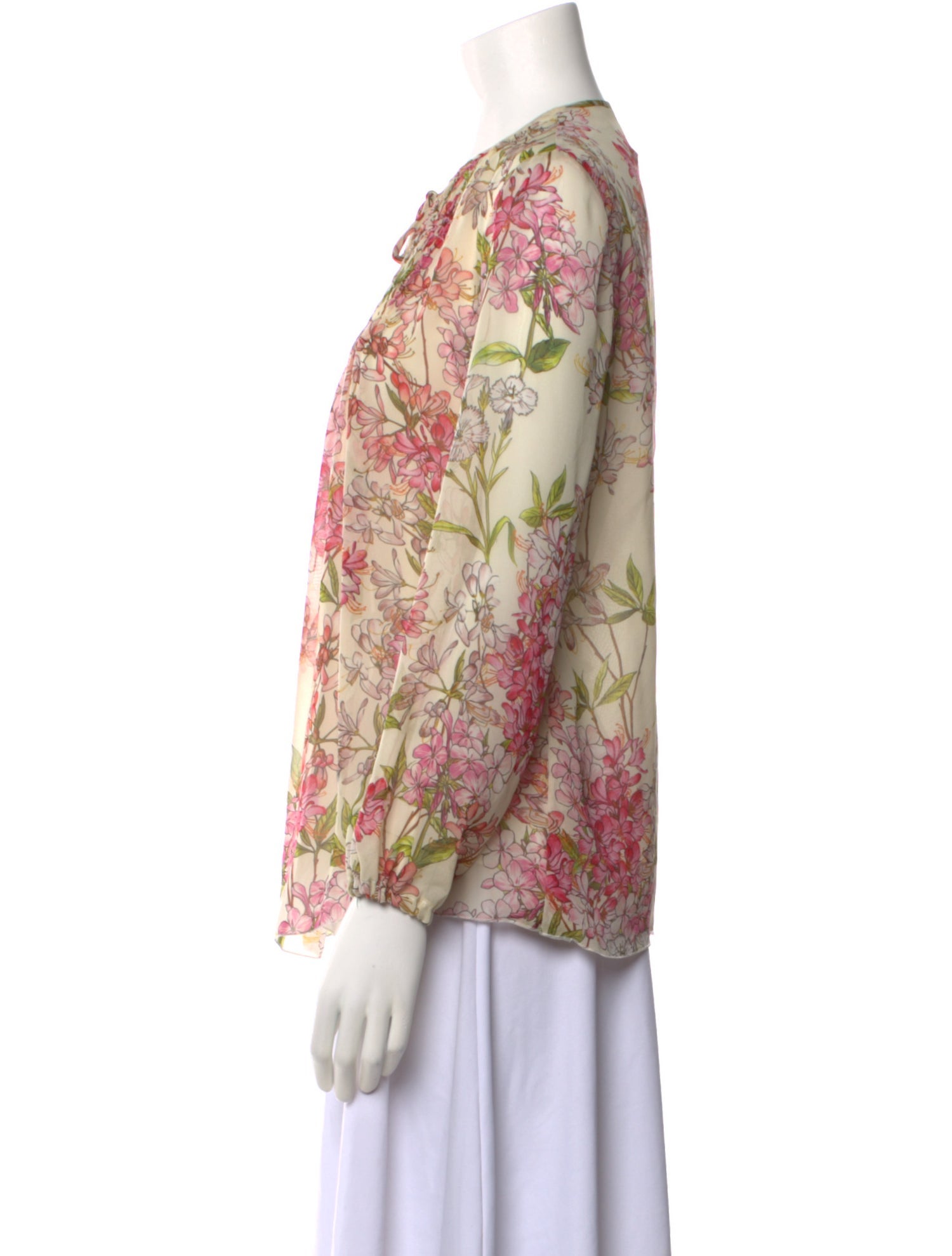 Giambattista Valli Floral Print Crew Neck Blouse