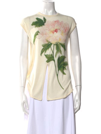 Giambattista Valli Cashmere Floral Print Sweater