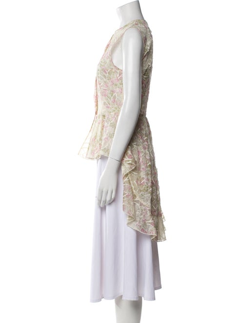 Giambattista Valli Floral Print Mock Neck Blouse