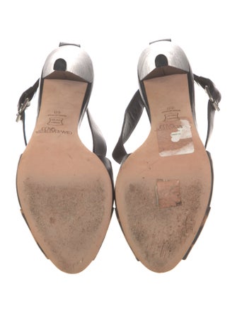 Giambattista Valli Leather Animal Print Slingback Pumps