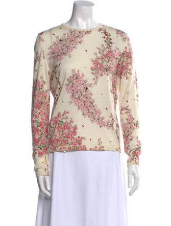 Giambattista Valli Silk Floral Print Sweater