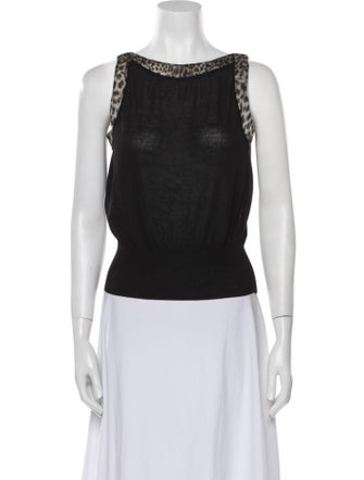 Giambattista Valli Bateau Neckline Sleeveless Top