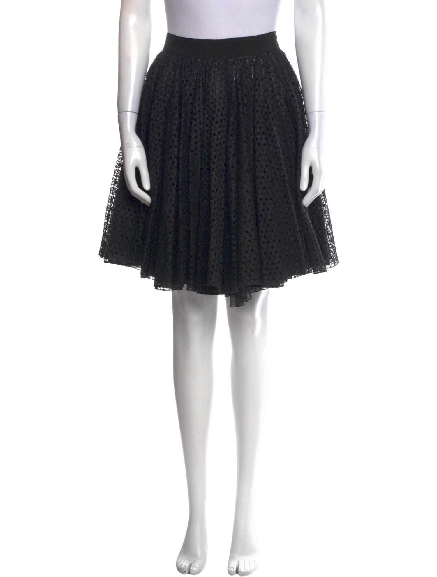 Giambattista Valli Eyelet Trim Knee-Length Skirt