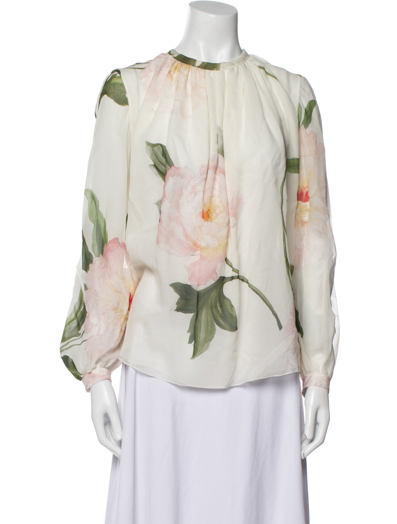 Giambattista Valli Silk Floral Print Blouse w/ Tags