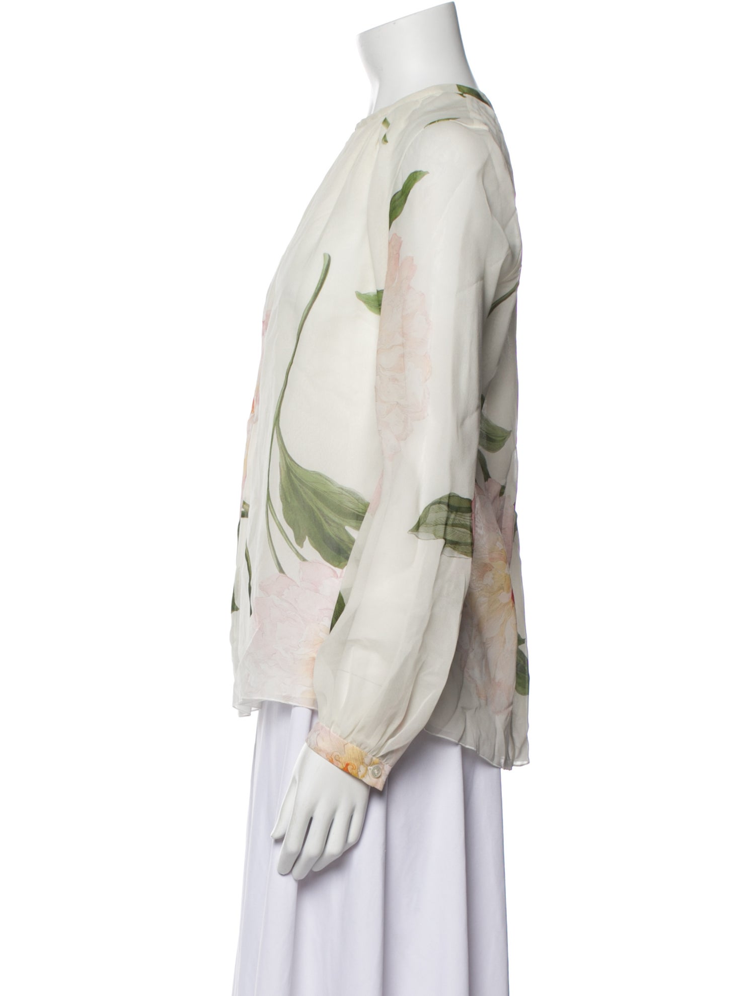 Giambattista Valli Silk Floral Print Blouse w/ Tags