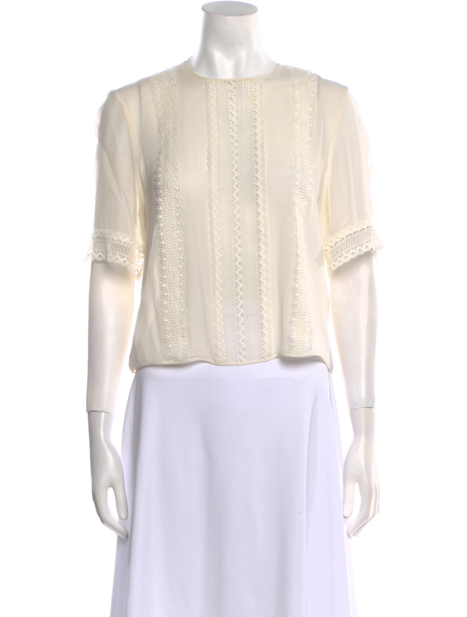 Giambattista Valli Silk Crew Neck Crop Top